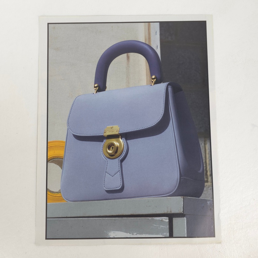 Burberry DK88 Medium Slate Blue Handbag Print Ad Luxury Fashion Decor Wall Art